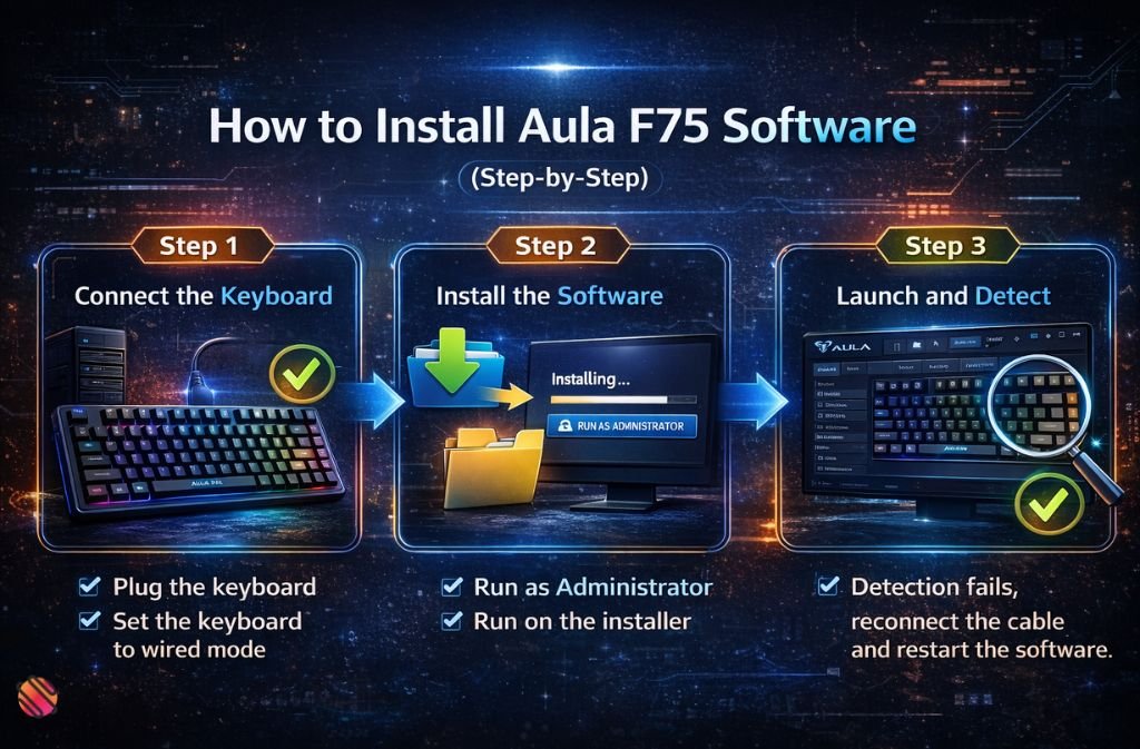 how to install aula f75 software