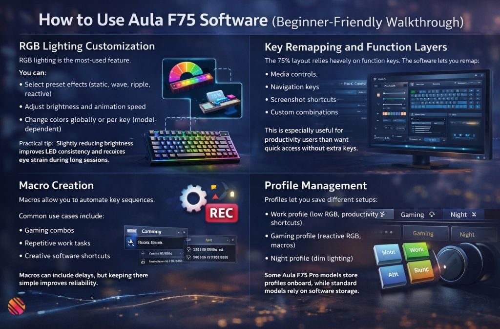 how to use aula f75 software