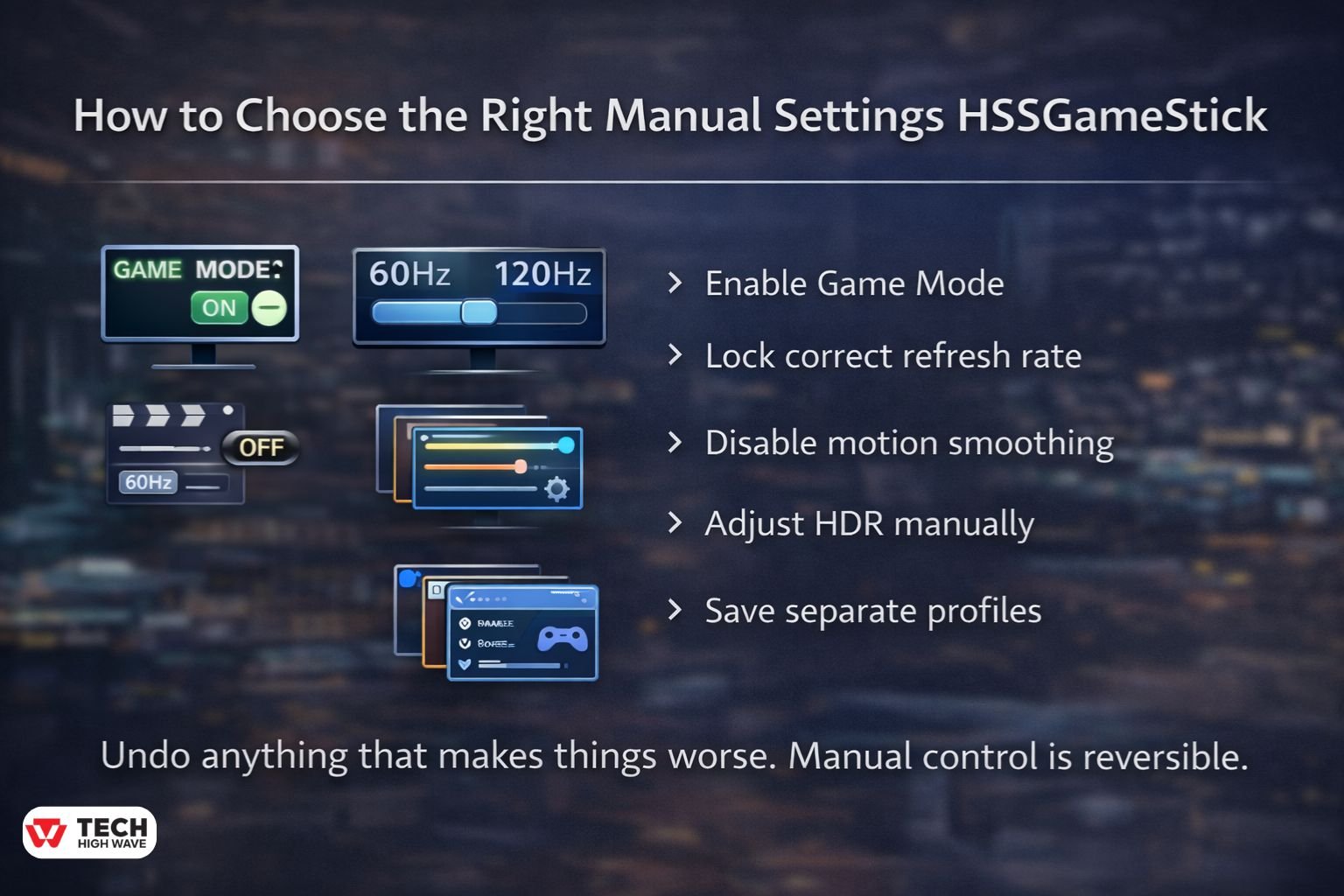 Right manual settings