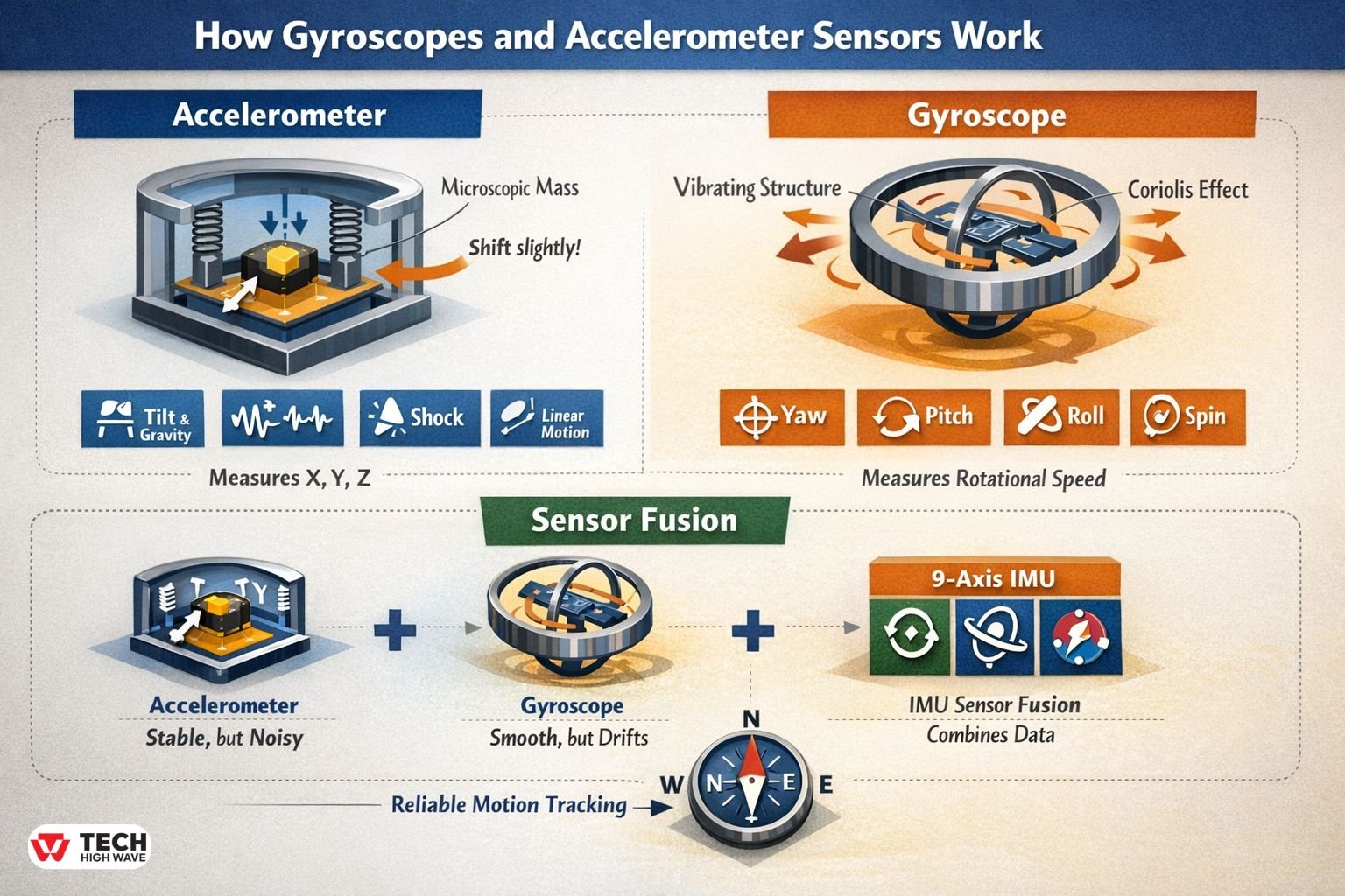 How Gyroscopes and Accelerometers Sensors Works