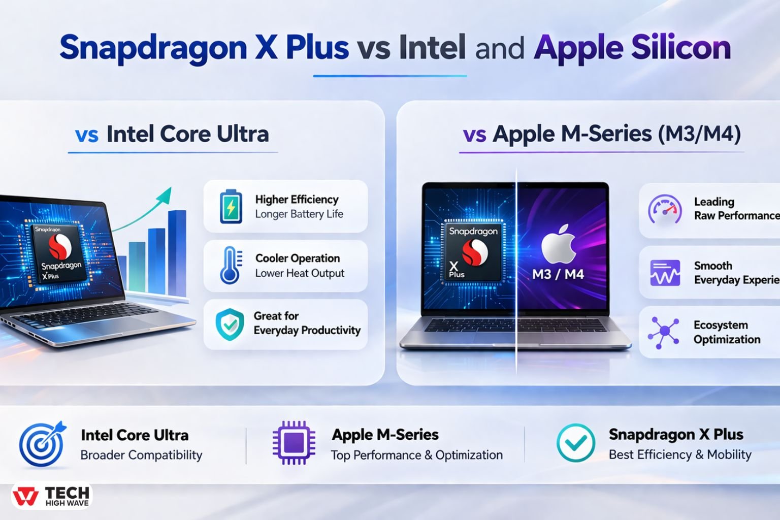 Snapdragon X Plus vs Intel and Apple Silicon
